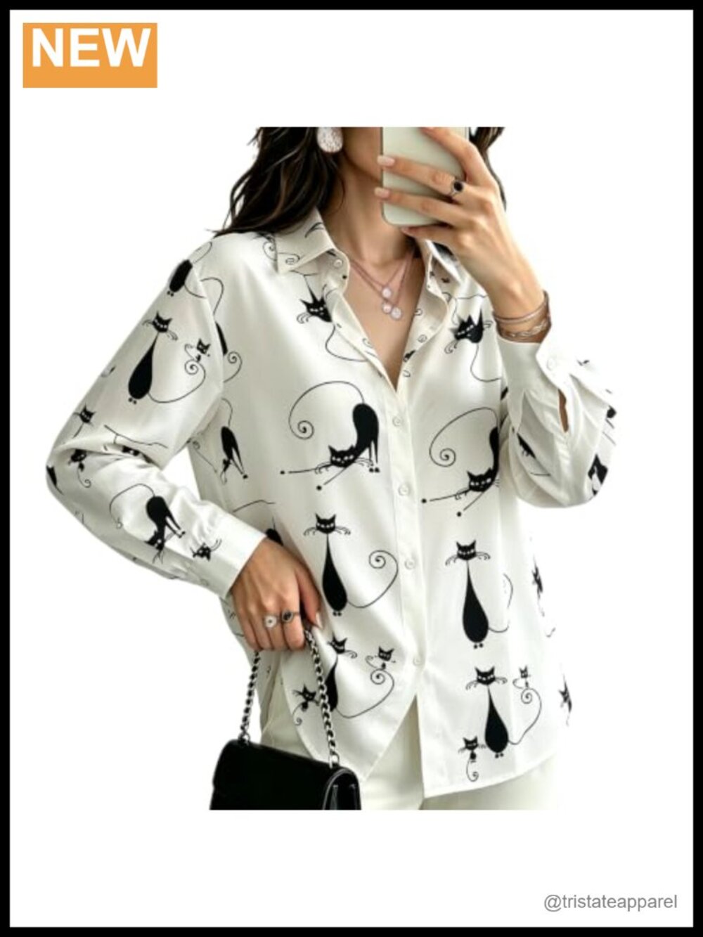 EUOW Women's Floral Printed Button Down Long Sleeve Blouse